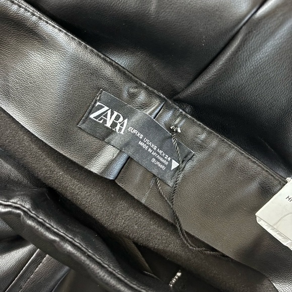 Zara Dark Faux Leather Leggings - Picture 4 of 4